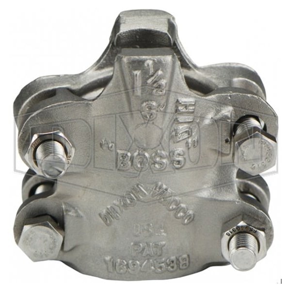 Boss 4-Bolt Clamp, 2-12/64 to 2-24/64 in Nominal, SS Band, Domestic
